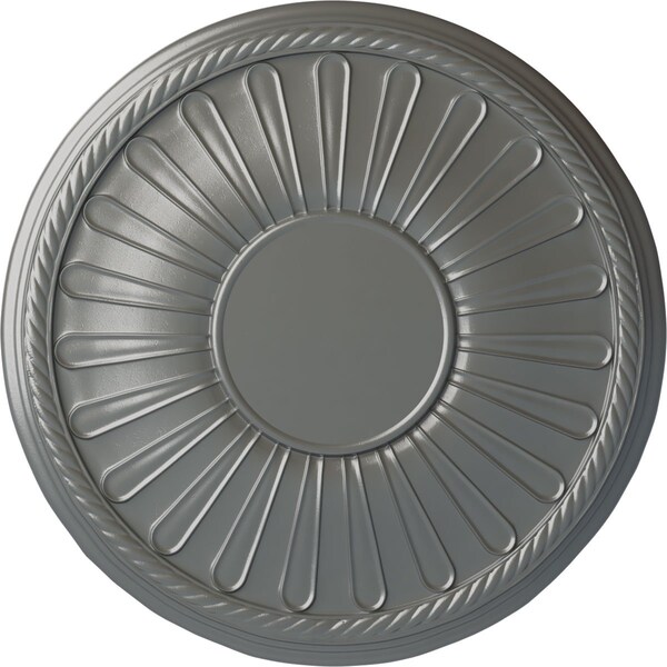 Ekena Millwork Leandros Ceiling Medallion (Fits Canopies up to 6 3/8"), Hand-Painted Silver, 19 7/8"OD x 1 1/4"P CM22LNSLS - main